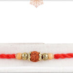 Royal Rudraksh with Designer Golden Beads Rakhi 2