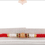 Delicate Sandalwood Beads with Pearl Rakhi 2