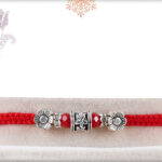 Designer Silver Beads Handcrafted Rakhi 2