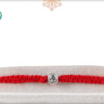 Delicate Silver OM Rakhi with Handcrafted Thread 2