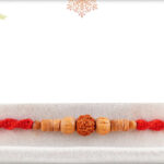 Stylish Sandalwood and Rudraksh Rakhi with Uniquely Knotted Thread