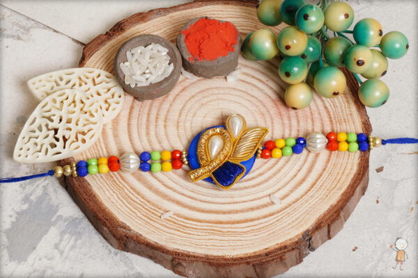 Royal Blue Design Zardosi Rakhi