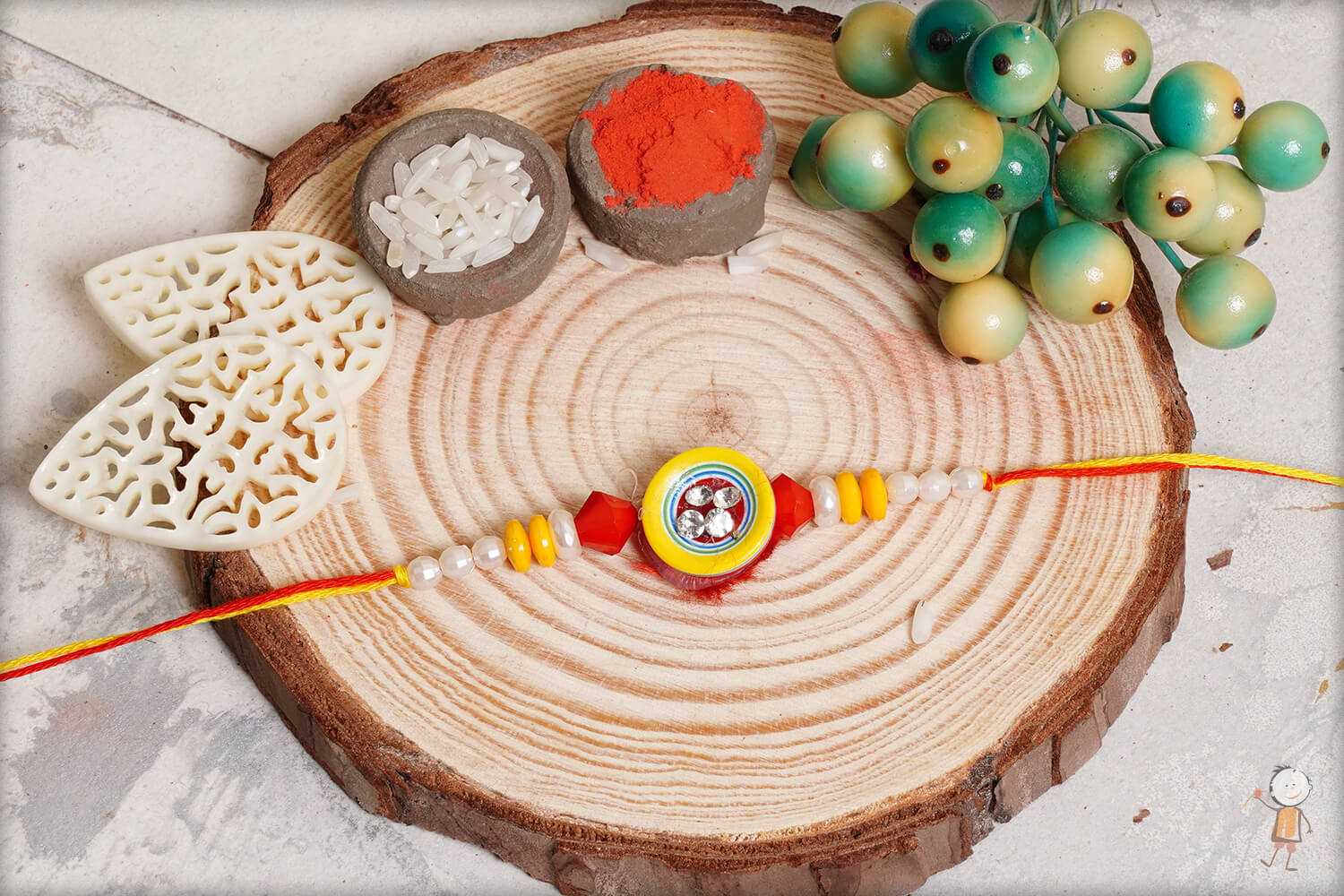 Multicolor Design Zardosi Rakhi