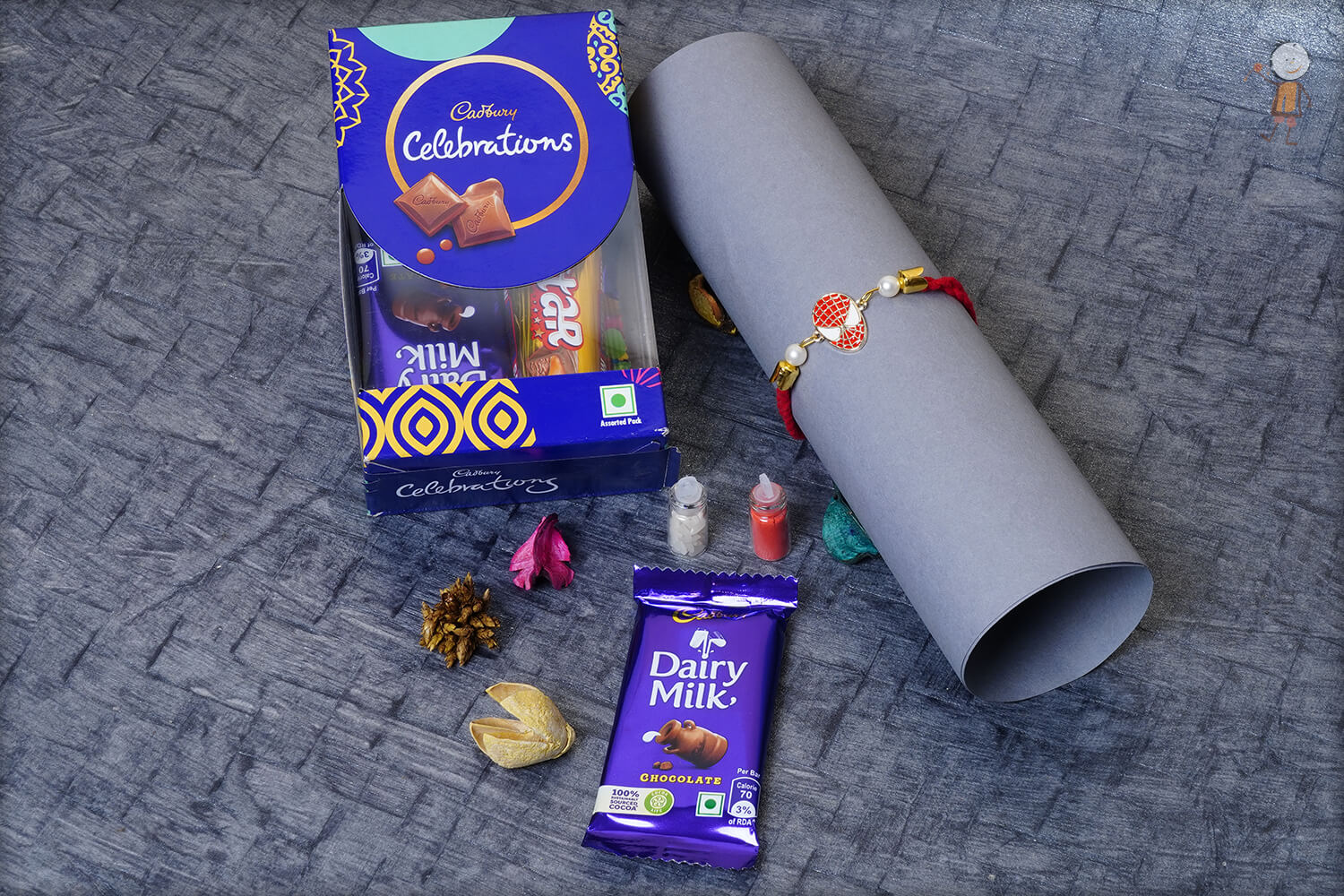 Ready-to-wear Amazing Spideman Kids Rakhi with Small Cadbury Celebrations 1