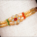 Diamond Flower with Pearls Rakhi