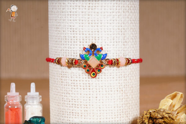 Handcrafted Meenakari Peacock Rakhi