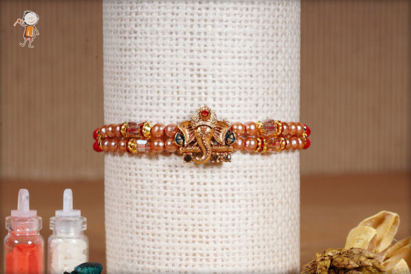 Ganesh Rakhi with Pearls