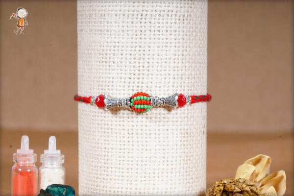 Handcrafted Thread with Designer Bead Rakhi