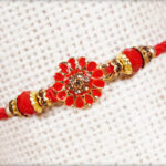 Handcrafted Red Flower Rakhi