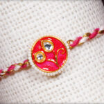 Beautiful Meenakari Rakhi with Pearls
