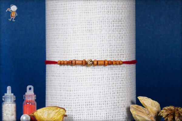 Sandalwood Rakhi with Golden Bead