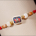 Beautiful Meenakari Lotus Rakhi