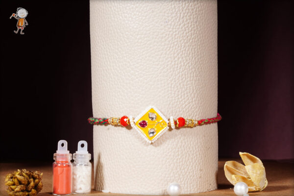 Yellow Kundan Rakhi