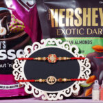 Set of 2 Rakhi with Hershey's Kisses and Choco Almonds