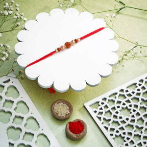 Stunning Rudraksh Rakhi with Designer Beads