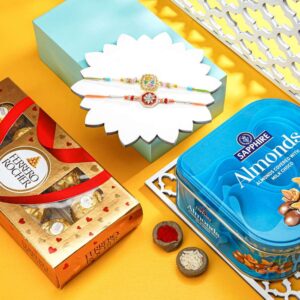 2 Set Rakhi with Ferrero Rocher (8pc) & Sapphire Almonds